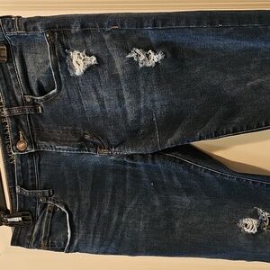 American Eagle Outfitters Dark Blue Distressed Skinny Jeans